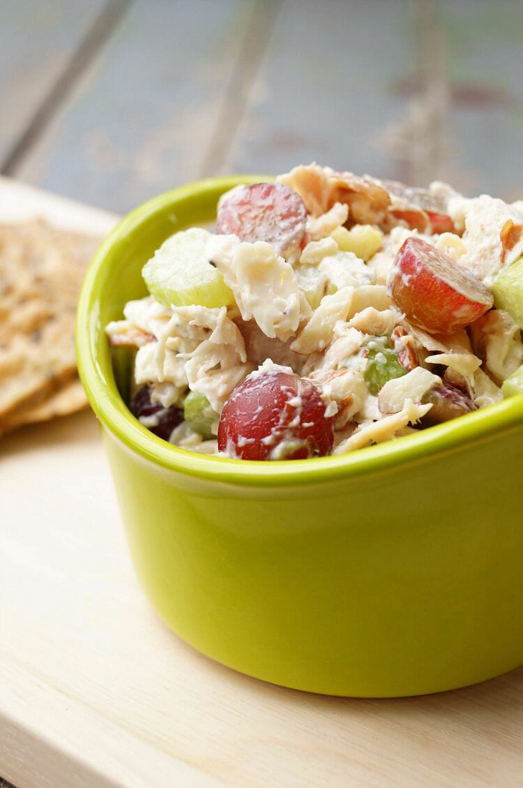 Almond and Grape Chicken Salad with Creamy Lemon Dressing