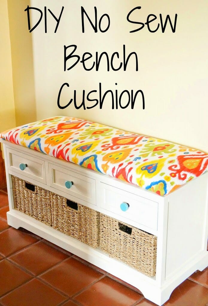 DIY No Sew Bench Cushion 