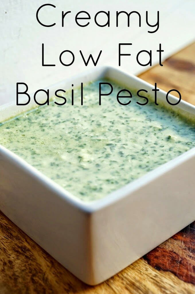 Creamy Low Fat Basil Pesto