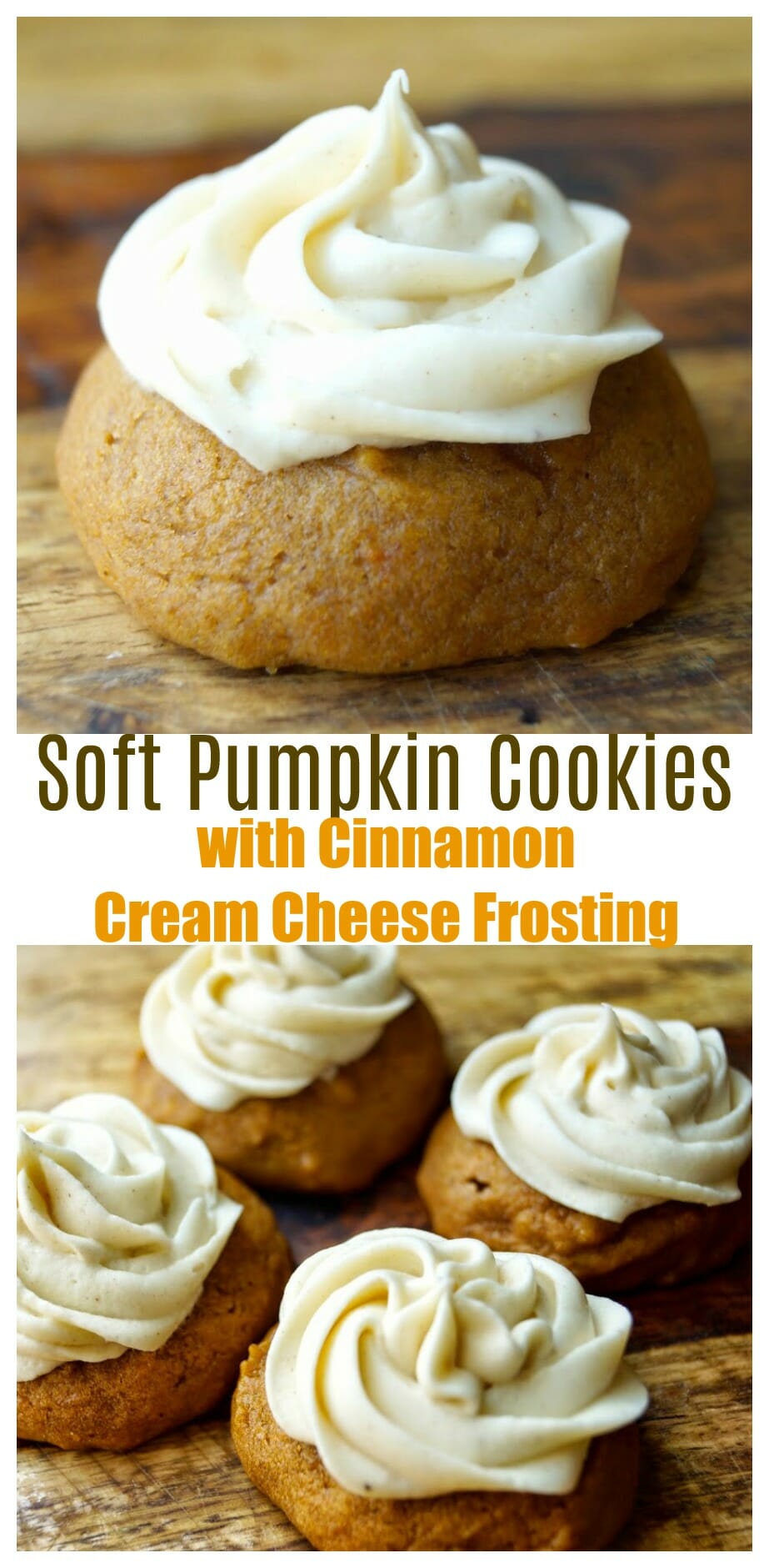 Soft Pumpkin Cookies with Cinnamon Cream Cheese Frosting