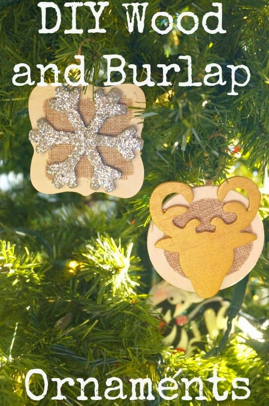 DIY Wood and Burlap Ornaments 