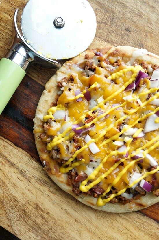 Bacon Cheeseburger Grilled Pizza