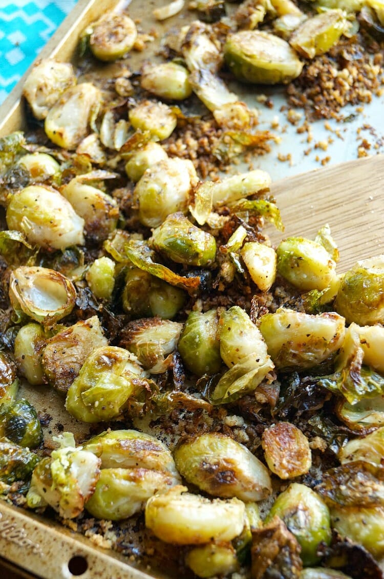 Panko and Parmesan Roasted Brussel Sprouts