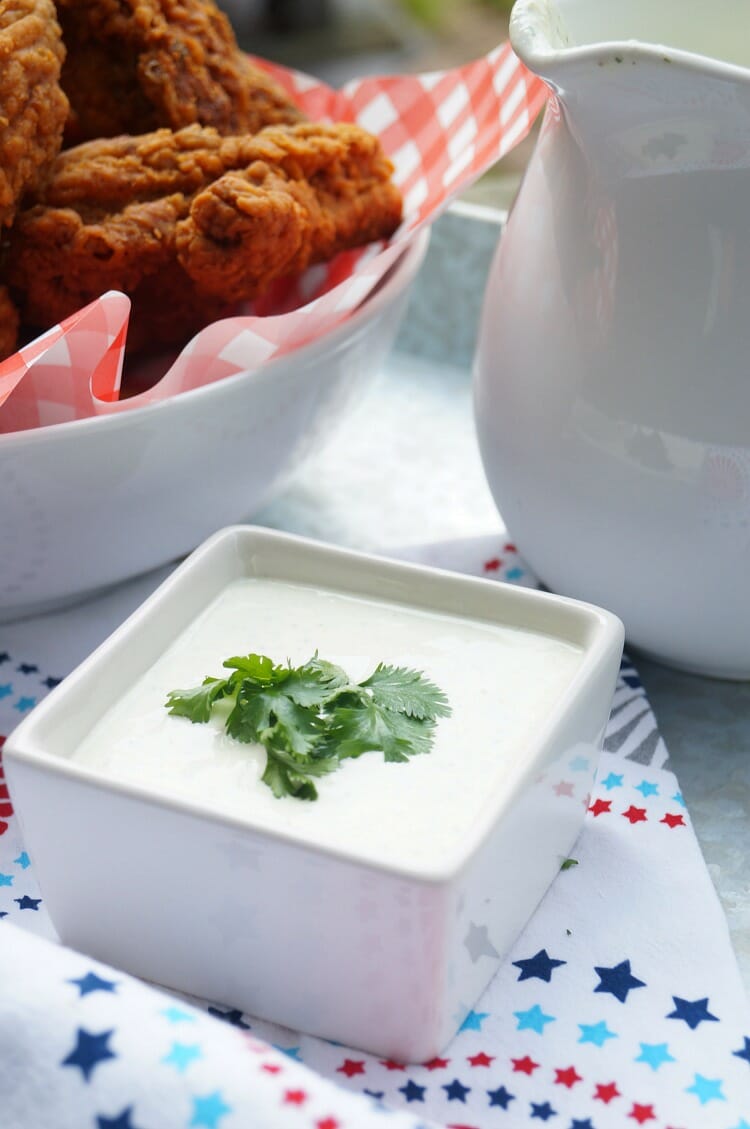 Spicy Cilantro Ranch Dressing is a delicious salad topping or dipping sauce for chicken! 