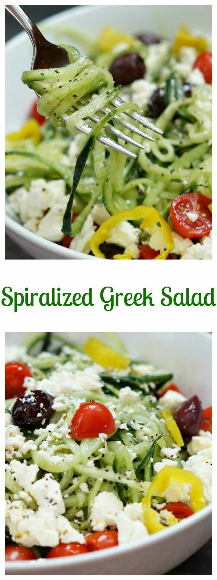 Light and Healthy Spiralized Greek Salad