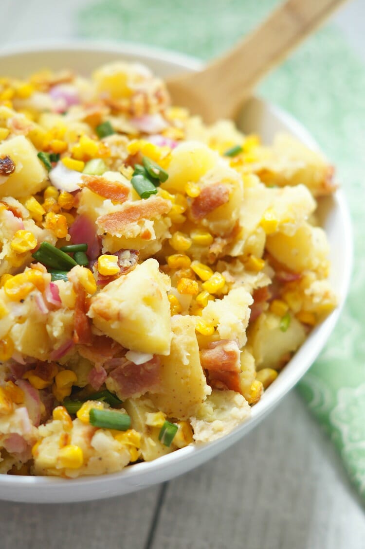 Roasted Corn and Bacon Potato Salad