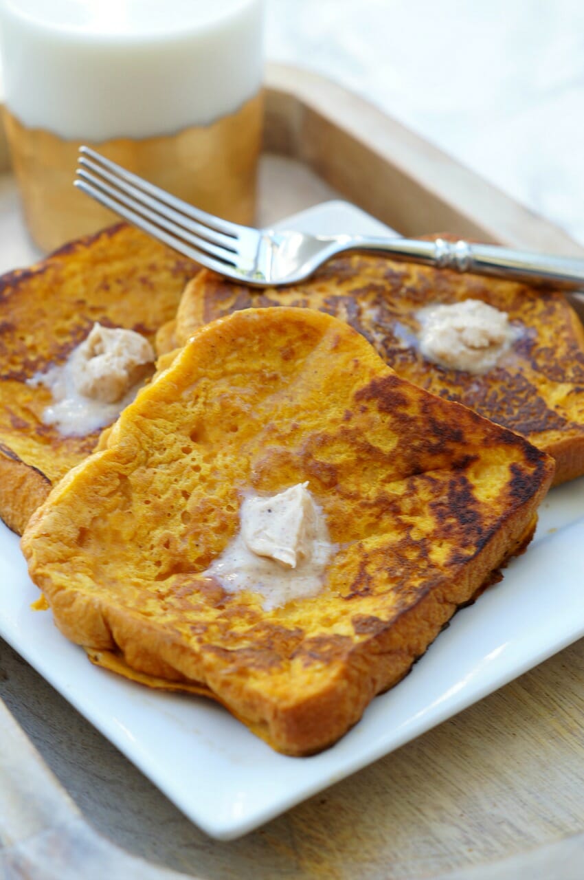 Pumpkin French Toast with Brown Sugar Cinnamon Butter