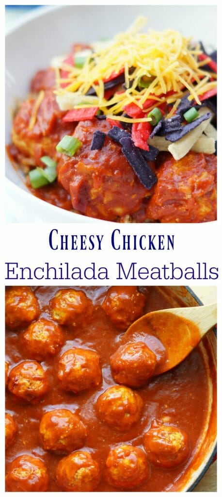 Cheesy Chicken Enchilada Meatballs