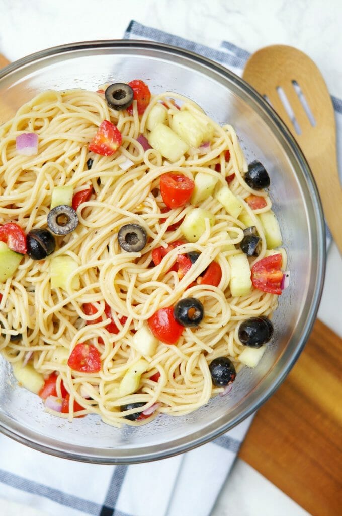 Spaghetti and Veggie Salad 