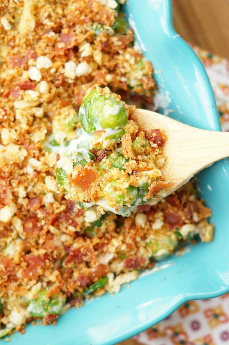 Brussel Sprout Gratin with Bacon Breadcrumbs