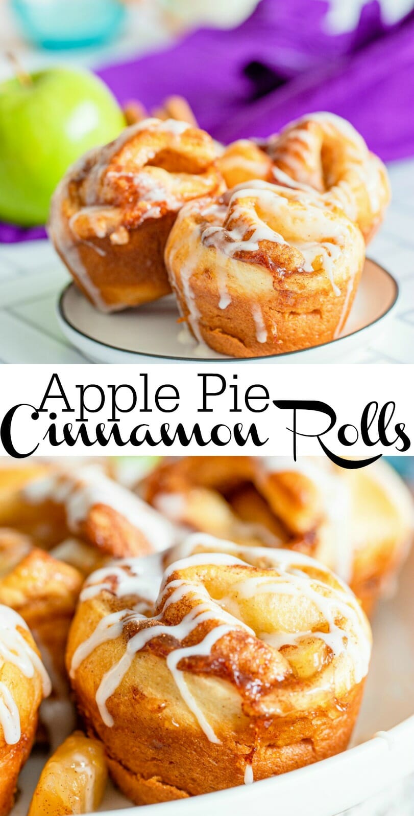 Easy Apple Pie Cinnamon Rolls made with Crescent Dough