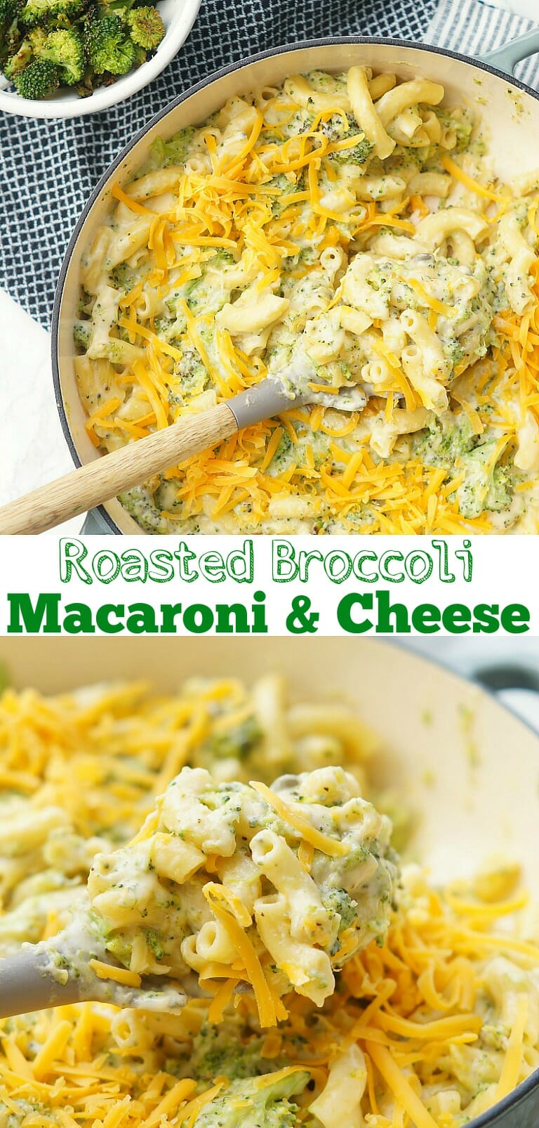 Roasted Broccoli with Macaroni and Cheese