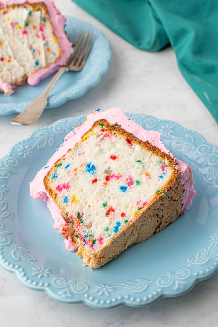 Homemade Angel Food Cake with Sprinkles