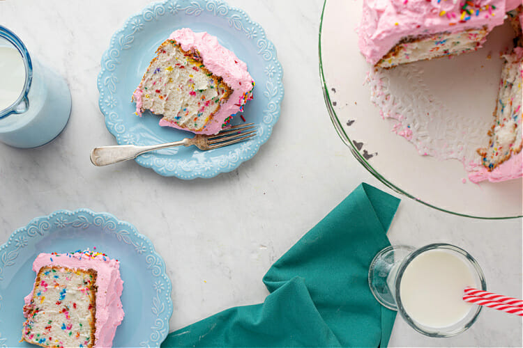 Pink Frosted Angel Food Cake