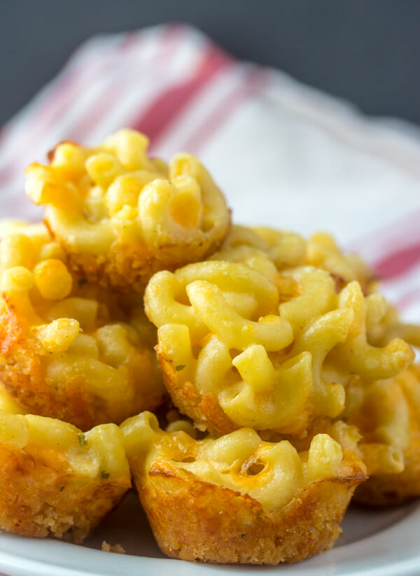 Mini Macaroni and Cheese Bites, a deliciously cheesy game day appetizer!