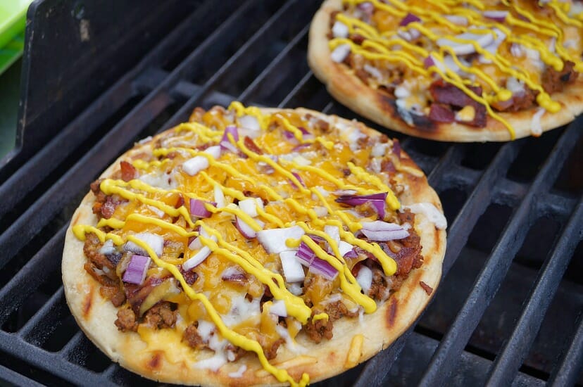 Bacon Cheeseburger Grilled Pizza