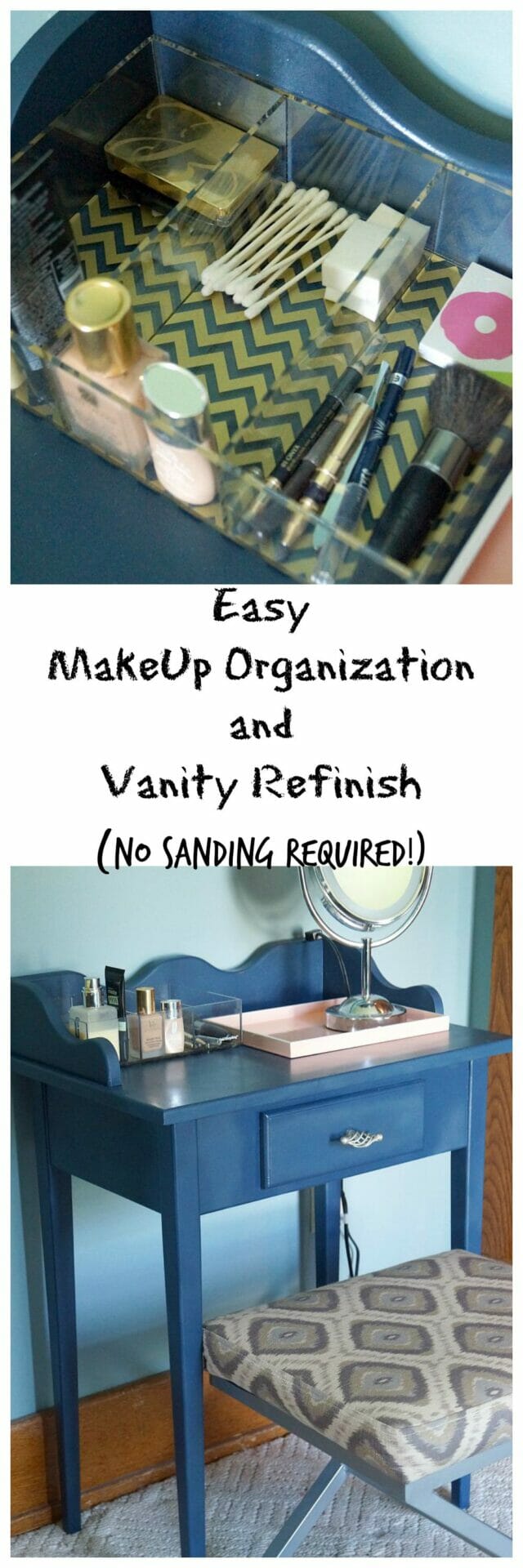  Make Up Organization and Vanity Refinish-No Sanding Required! 