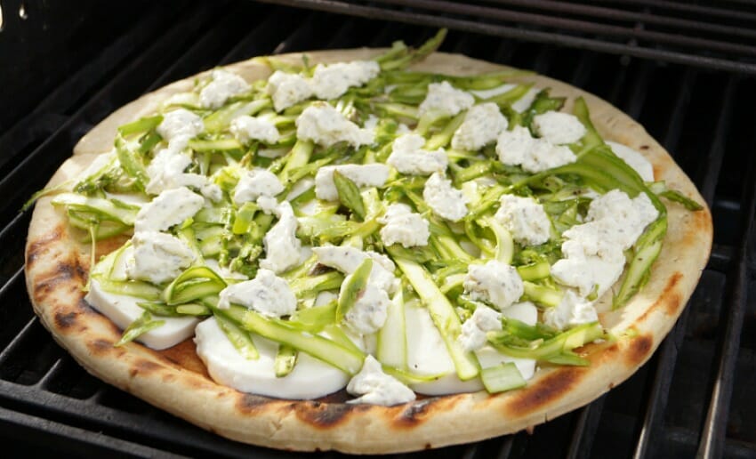 Shaved Asparagus Grilled Pizza