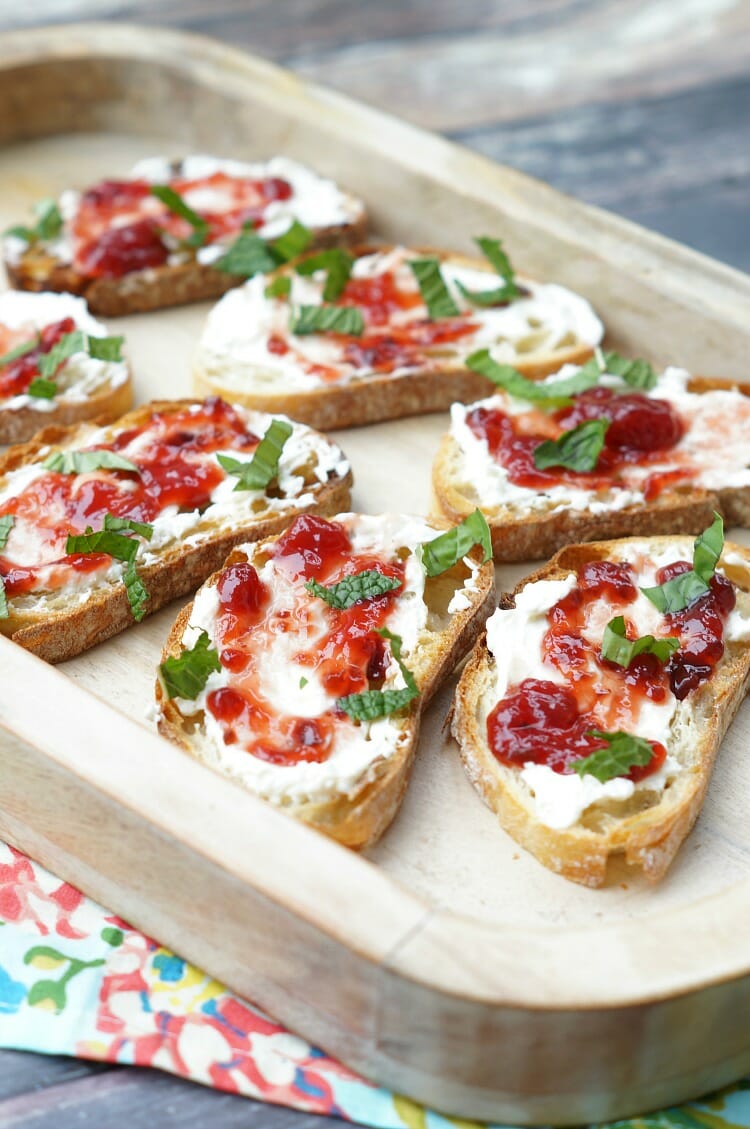 Grilled Strawberry and Jalapeno Crostini