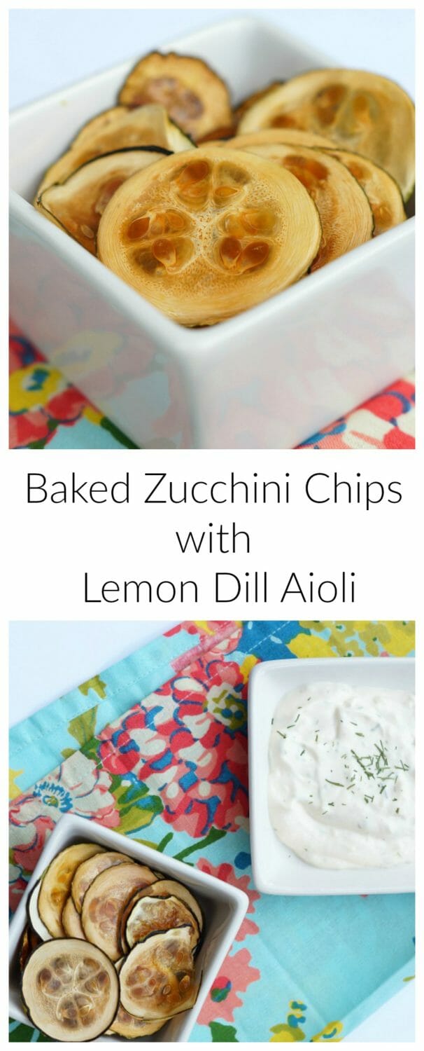 Baked Zucchini Chips with Lemon Dill Aioli
