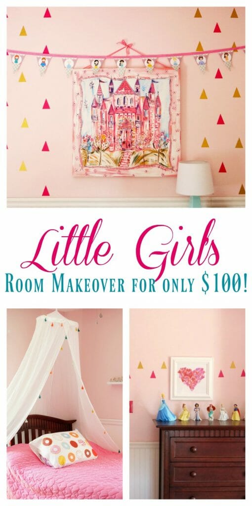 Little Girl's Room Makeover for Only $100! | $100 Room Challenge| Budget Room Makeover Reveal