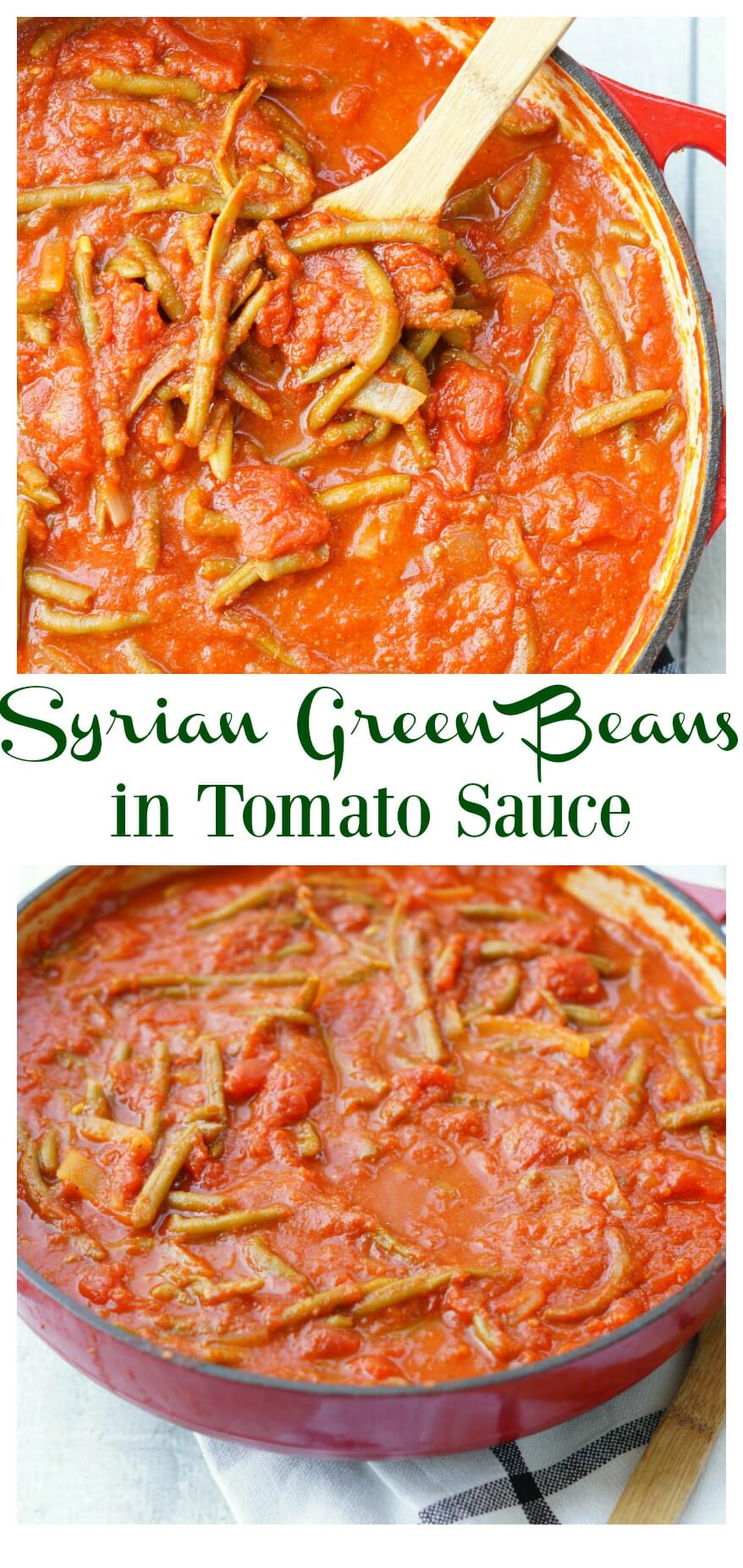 Lebanese Green Beans in Tomato Sauce is an amazing middle-eastern side dish recipe! Everyone loves these green beans in tomato sauce!
