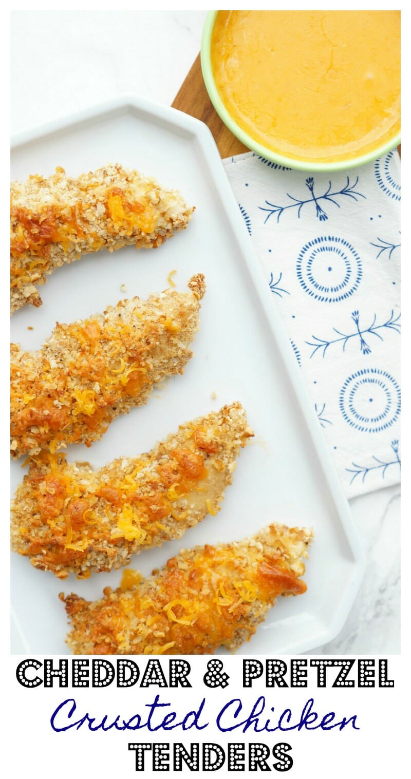 Cheddar and Pretzel Crusted Chicken Tenders 