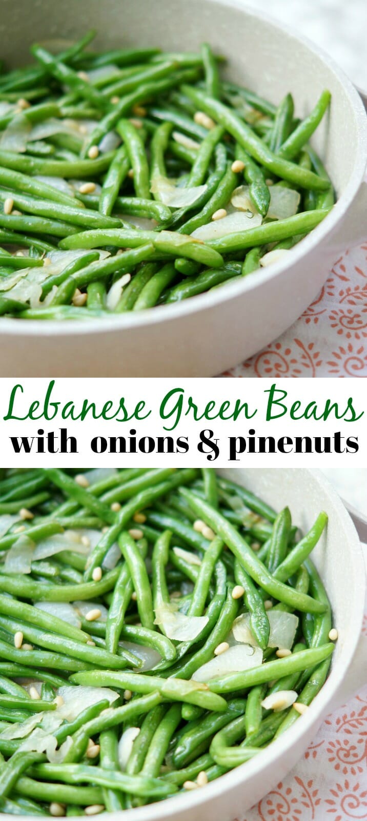 Lebanese Green Beans with Onions, Pine Nuts, and Olive Oil