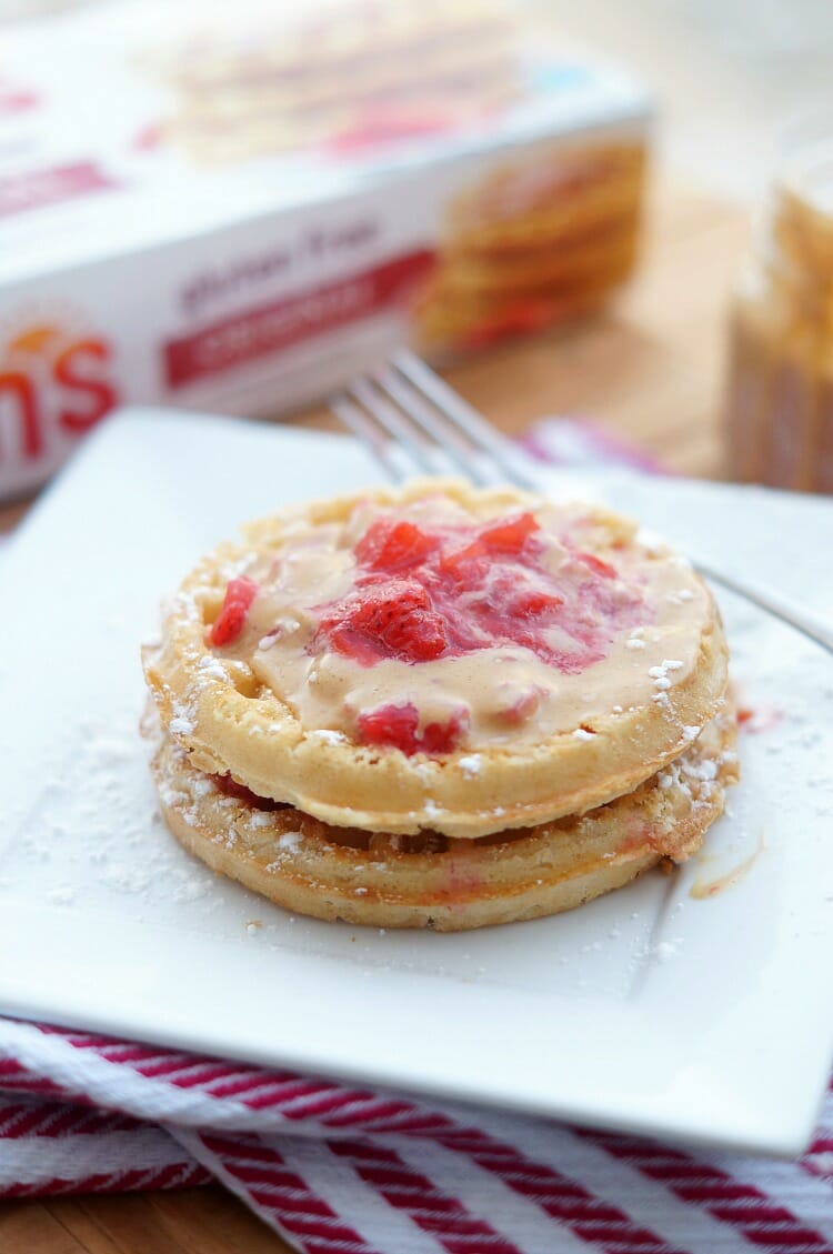 Easy Gluten Free Waffles with Peanut Butter and Jelly